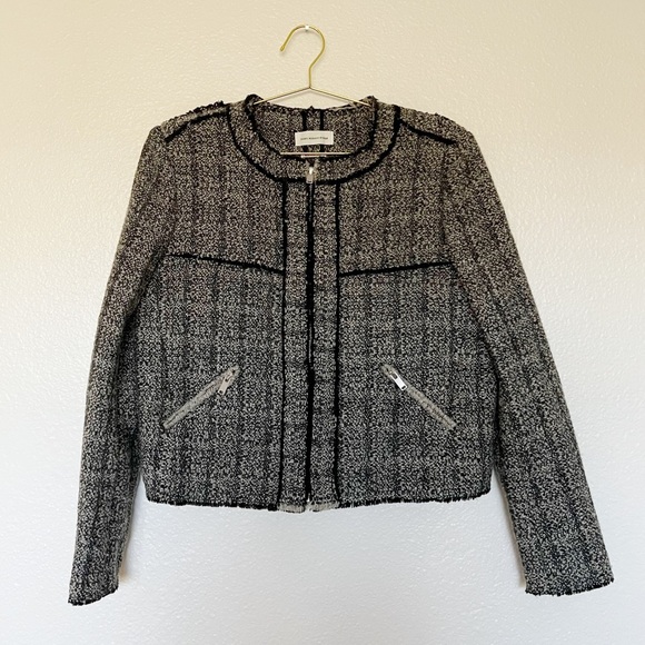 ISABEL MARANT ETOILE Laura Wool Blend Tweed Zip Jacket SZ XL - Picture 6 of 11